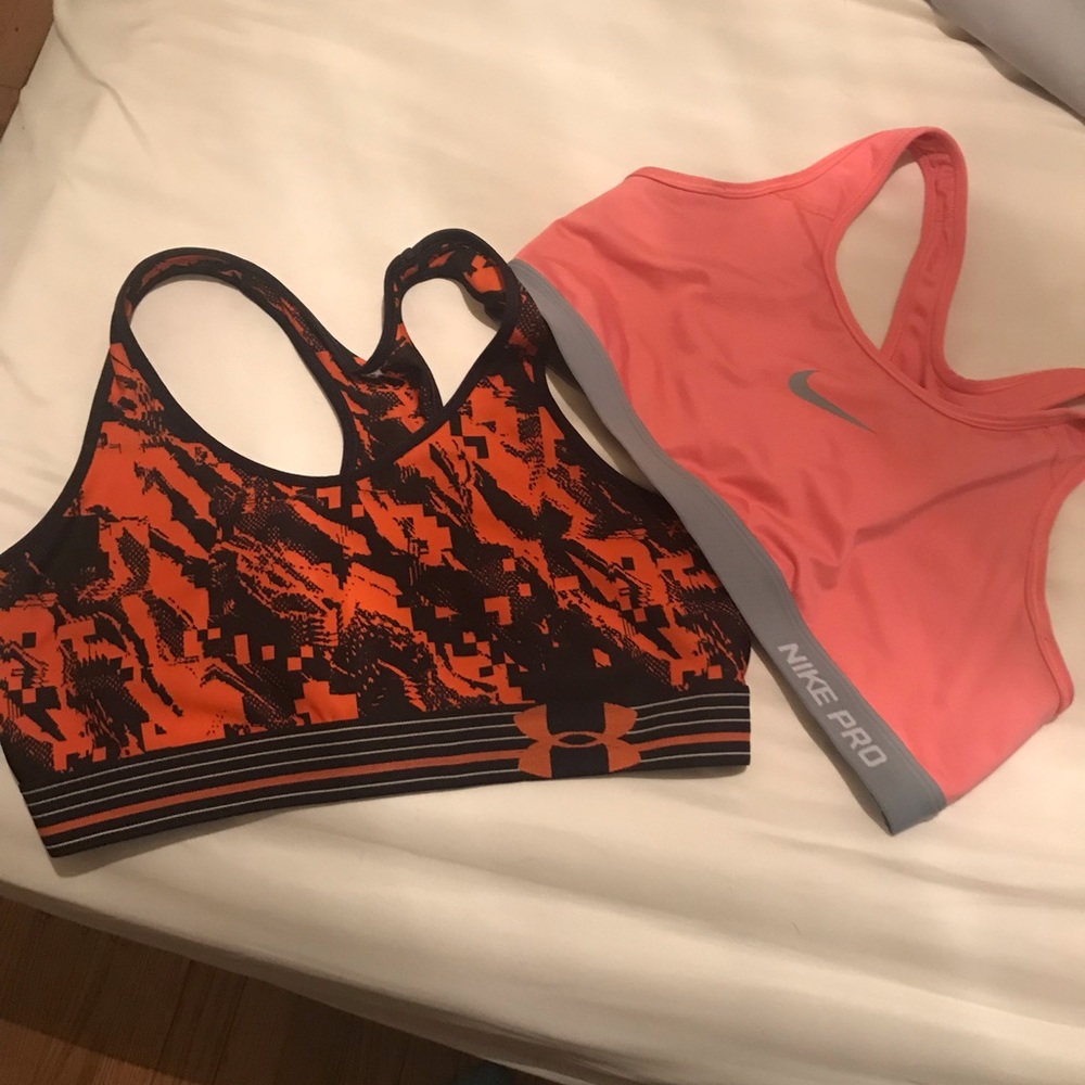 Nike and Under Armour Sports bras size L